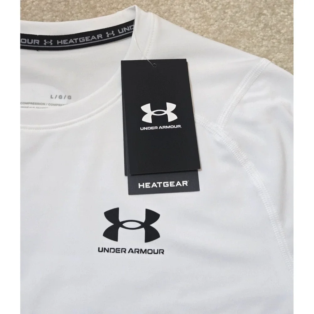 Under Armour Heat Gear Compression Long Sleeve Men's L White NWT